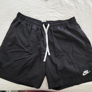 Nike Woven Black Athletic Shorts with White Drawstring